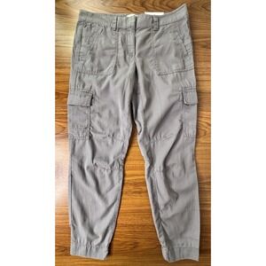 LOFT Outlet Women's Casual Cargo Pants Gray Size 4 Relaxed Thru Hip & Thigh NWT